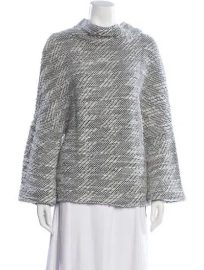 Pre-owned Alexis Tweed Pattern Mock Neck Sweater In Multi