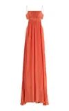 Alexis Varranza Cutout Plisse Maxi Dress In Orange