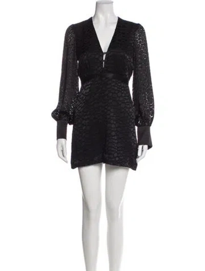Pre-owned Alexis Velour Polka Dot Print Dress Set In Black