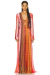 Alexis Vibe Knit Maxi Dress In Orange Multicolor