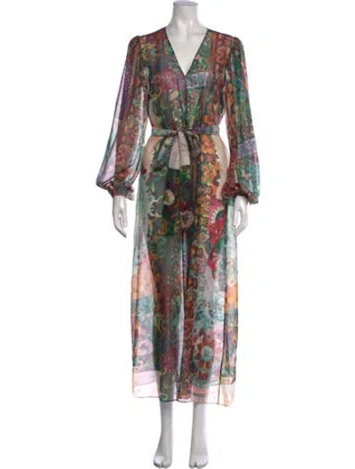 Pre-owned Alexis Vintage Long Dress In Green