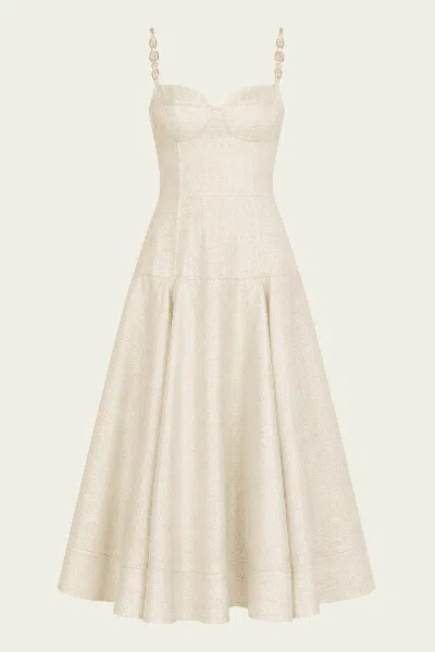 Alexis Virena Midi Dress In Gold Mist In Neutral