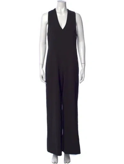 Pre-owned Alexis V-neck Jumpsuit In Black