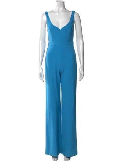 Pre-owned Alexis V-neck Jumpsuit In Blue