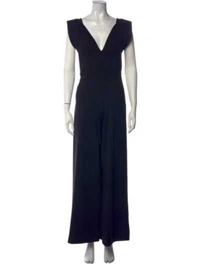 Pre-owned Alexis V-neck Jumpsuit In Blue