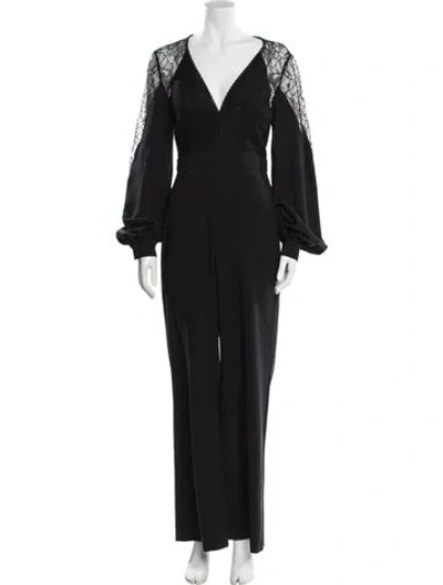 Pre-owned Alexis V-neck Jumpsuit In Gray