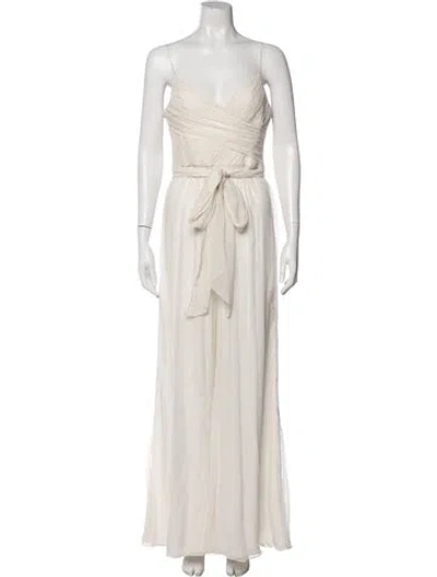 Pre-owned Alexis V-neck Jumpsuit In Neutral