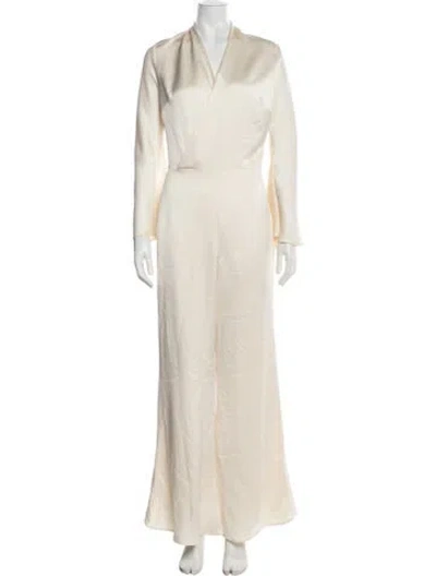 Pre-owned Alexis V-neck Jumpsuit In Neutral
