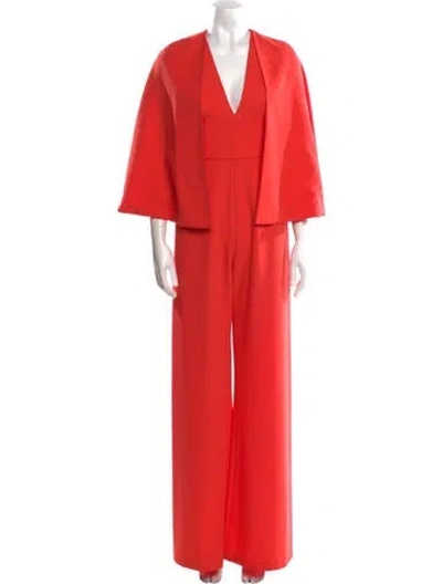 Pre-owned Alexis V-neck Jumpsuit In Orange