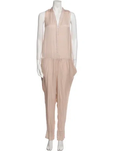 Pre-owned Alexis V-neck Jumpsuit In Pink