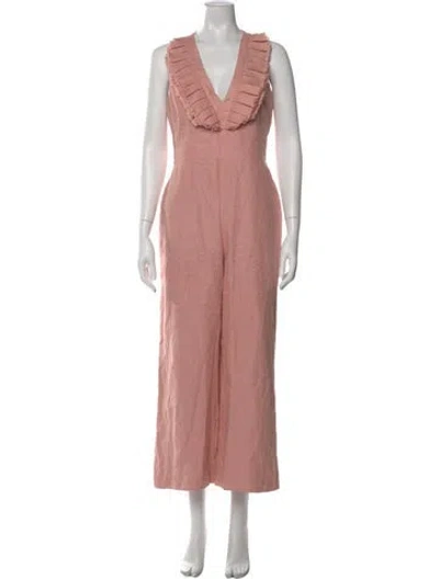 Pre-owned Alexis V-neck Jumpsuit In Pink