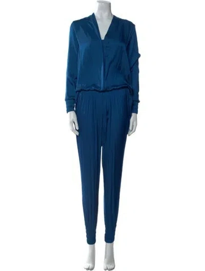Pre-owned Alexis V-neck Jumpsuit W/ Tags In Blue