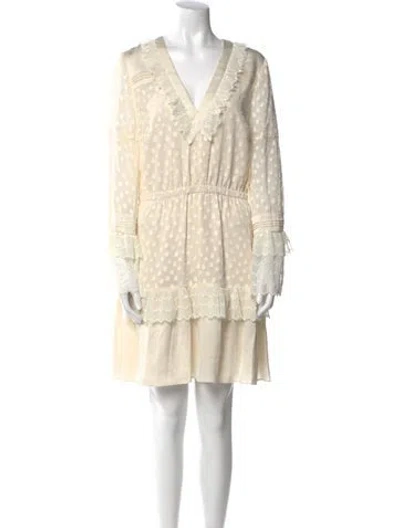Pre-owned Alexis V-neck Knee-length Dress W/ Tags In Neutral