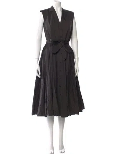 Pre-owned Alexis V-neck Long Dress In Black