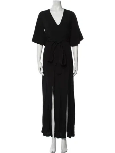 Pre-owned Alexis V-neck Long Dress In Blue