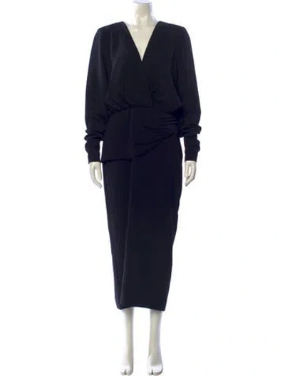 Pre-owned Alexis V-neck Long Dress In Blue