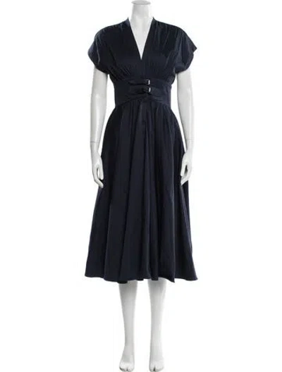 Pre-owned Alexis V-neck Long Dress In Blue