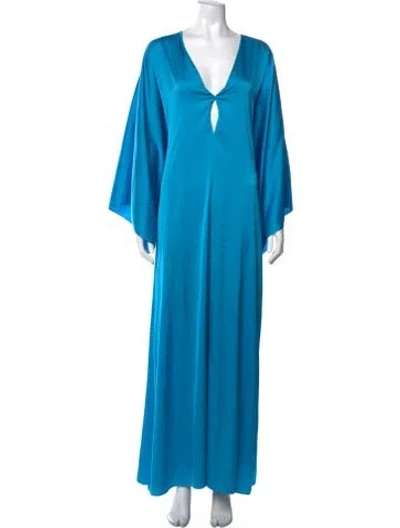 Pre-owned Alexis V-neck Long Dress In Blue