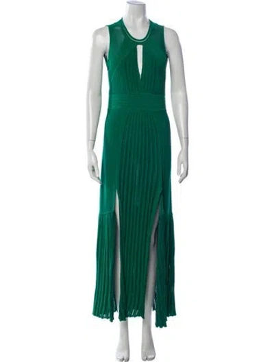 Pre-owned Alexis V-neck Long Dress In Green
