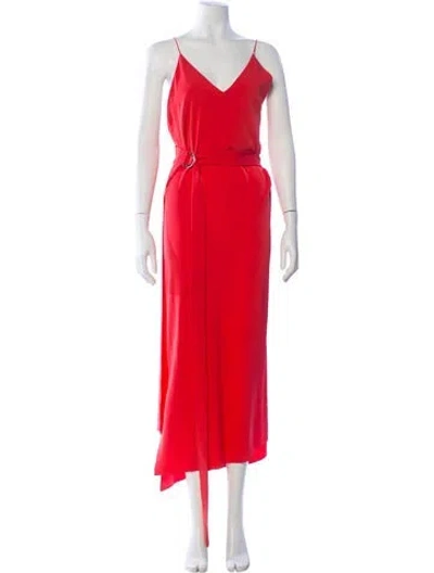 Pre-owned Alexis V-neck Long Dress In Pink