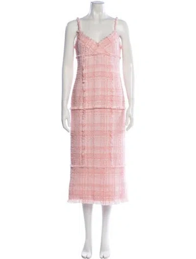 Pre-owned Alexis V-neck Long Dress In Pink
