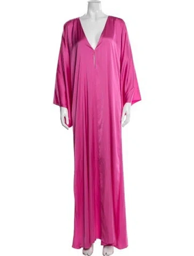Pre-owned Alexis V-neck Long Dress In Pink