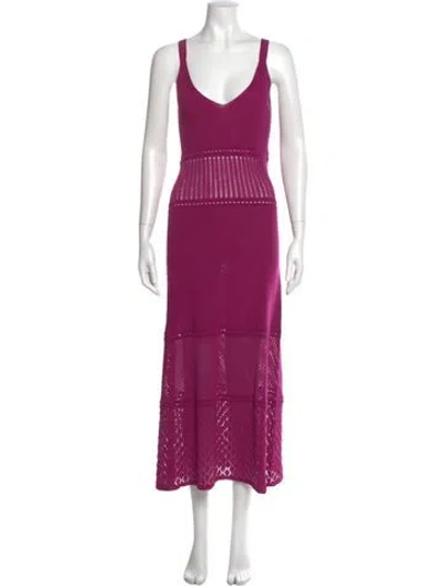 Pre-owned Alexis V-neck Long Dress In Purple