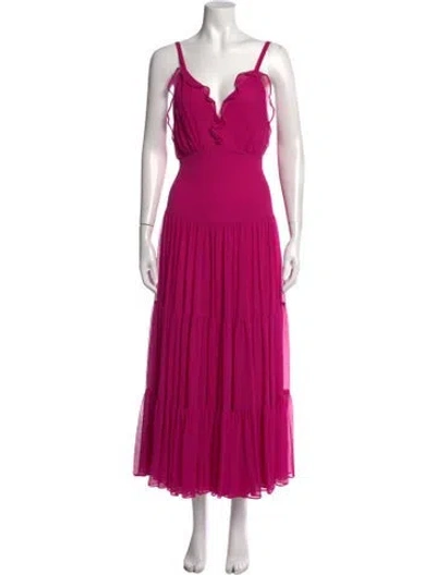 Pre-owned Alexis V-neck Long Dress In Purple