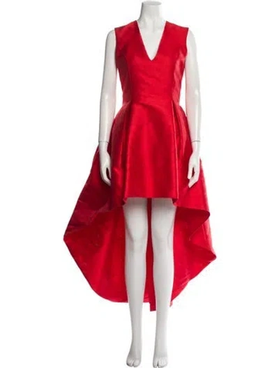 Pre-owned Alexis V-neck Long Dress In Red