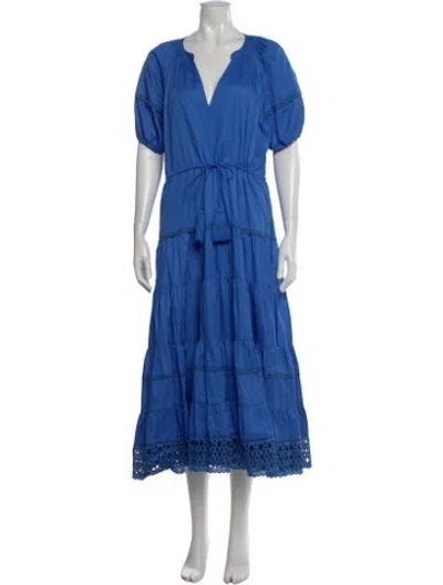 Pre-owned Alexis V-neck Long Dress W/ Tags In Blue