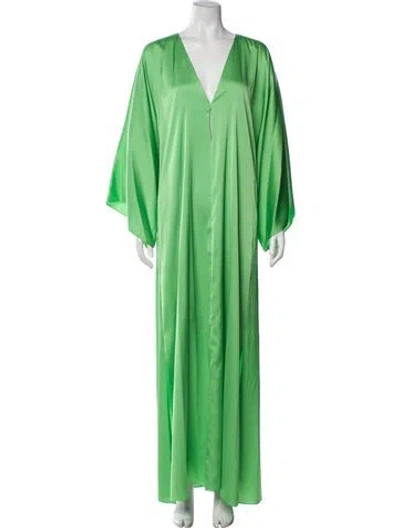 Pre-owned Alexis V-neck Long Dress W/ Tags In Green