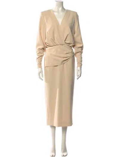 Pre-owned Alexis V-neck Long Dress W/ Tags In Neutral