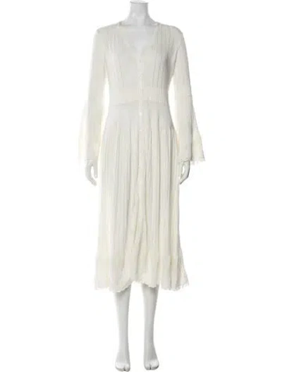 Pre-owned Alexis V-neck Long Dress W/ Tags In Neutral