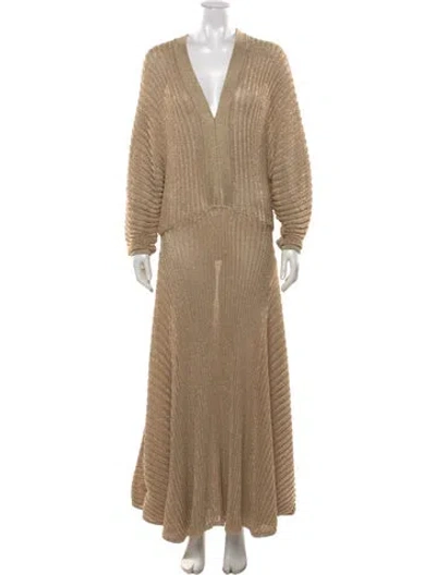 Pre-owned Alexis V-neck Long Dress W/ Tags In Neutrals