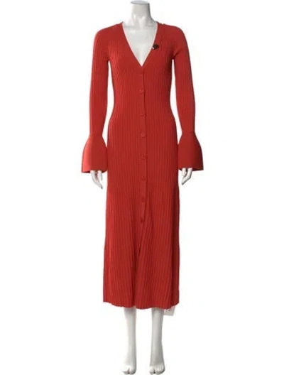 Pre-owned Alexis V-neck Long Dress W/ Tags In Orange