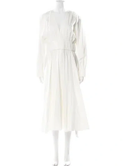 Pre-owned Alexis V-neck Long Dress W/ Tags In White