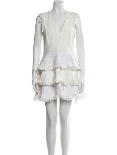 Pre-owned Alexis V-neck Long Dress In White