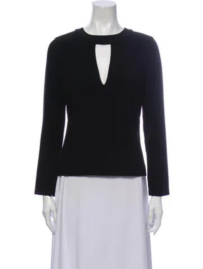 Pre-owned Alexis V-neck Long Sleeve Blouse In Black