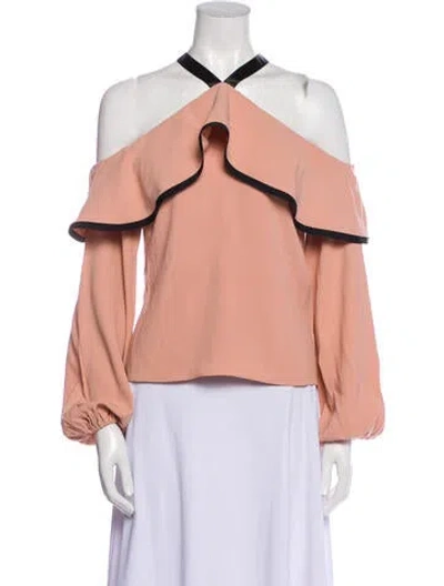 Pre-owned Alexis V-neck Long Sleeve Blouse In Pink