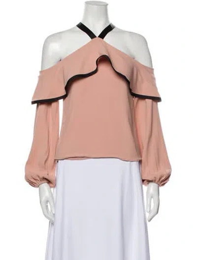 Pre-owned Alexis V-neck Long Sleeve Blouse In Pink