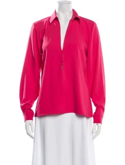 Pre-owned Alexis V-neck Long Sleeve Blouse In Pink