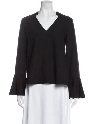 Pre-owned Alexis V-neck Long Sleeve Top In Gray