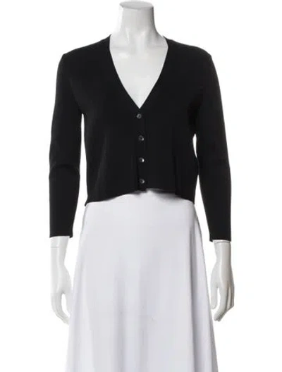 Pre-owned Alexis V-neck Long Sleeve Top W/ Tags In Black