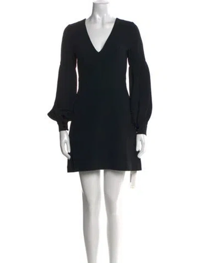 Pre-owned Alexis V-neck Mini Dress In Black