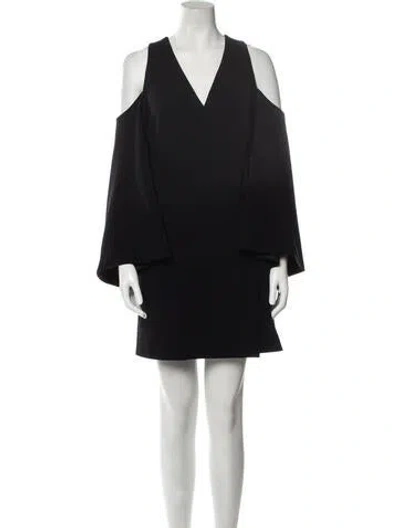 Pre-owned Alexis V-neck Mini Dress In Black