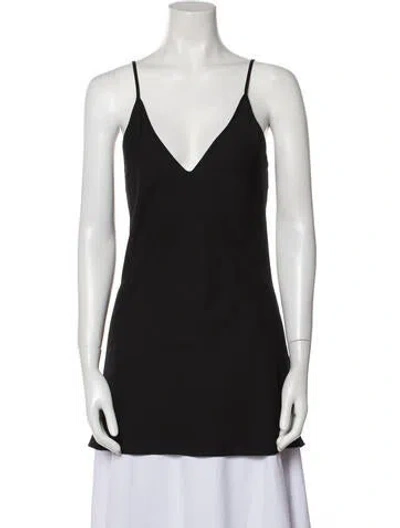 Pre-owned Alexis V-neck Mini Dress In Black