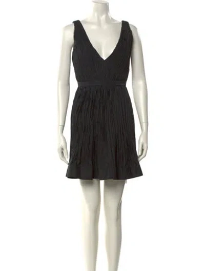 Pre-owned Alexis V-neck Mini Dress In Black