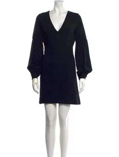 Pre-owned Alexis V-neck Mini Dress In Black