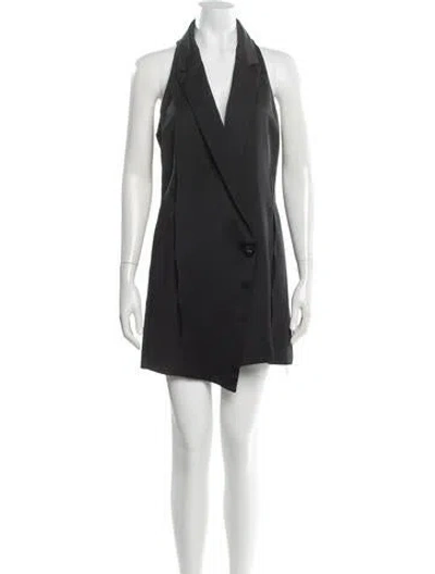 Pre-owned Alexis V-neck Mini Dress In Black