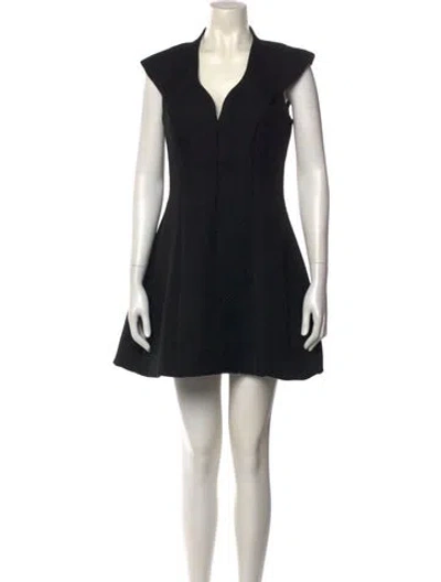 Pre-owned Alexis V-neck Mini Dress In Black